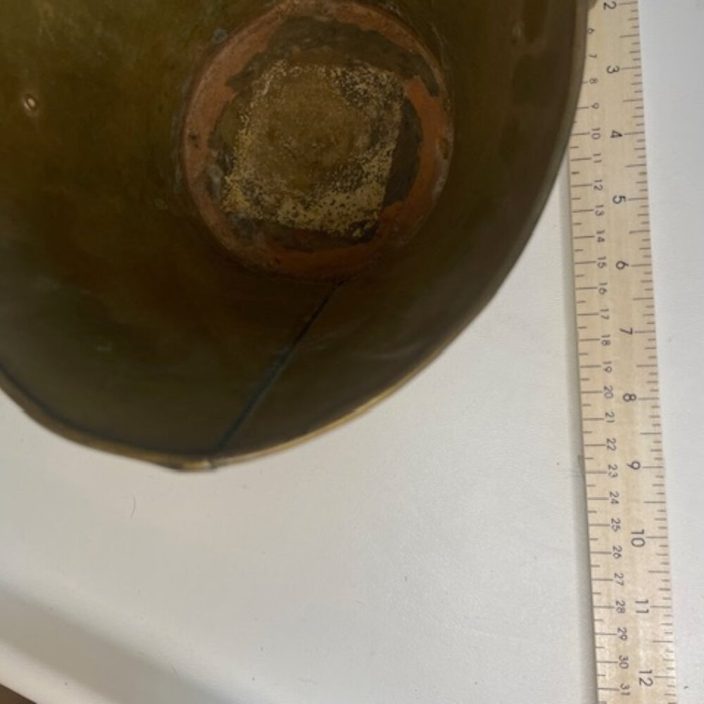 Vintage Brass Bowl with Lion Heads and Handle - Picture 9 of 9